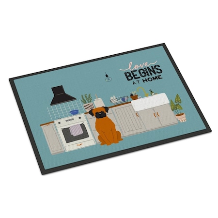 Carolines Treasures 18 x 27 in. Fawn Boxer Kitchen Scene Indoor or Outdoor Mat CK7819MAT